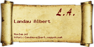 Landau Albert névjegykártya